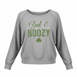 St. Patrick’s Day "Bad & Boozy" Graphic dolman sleeved shirt